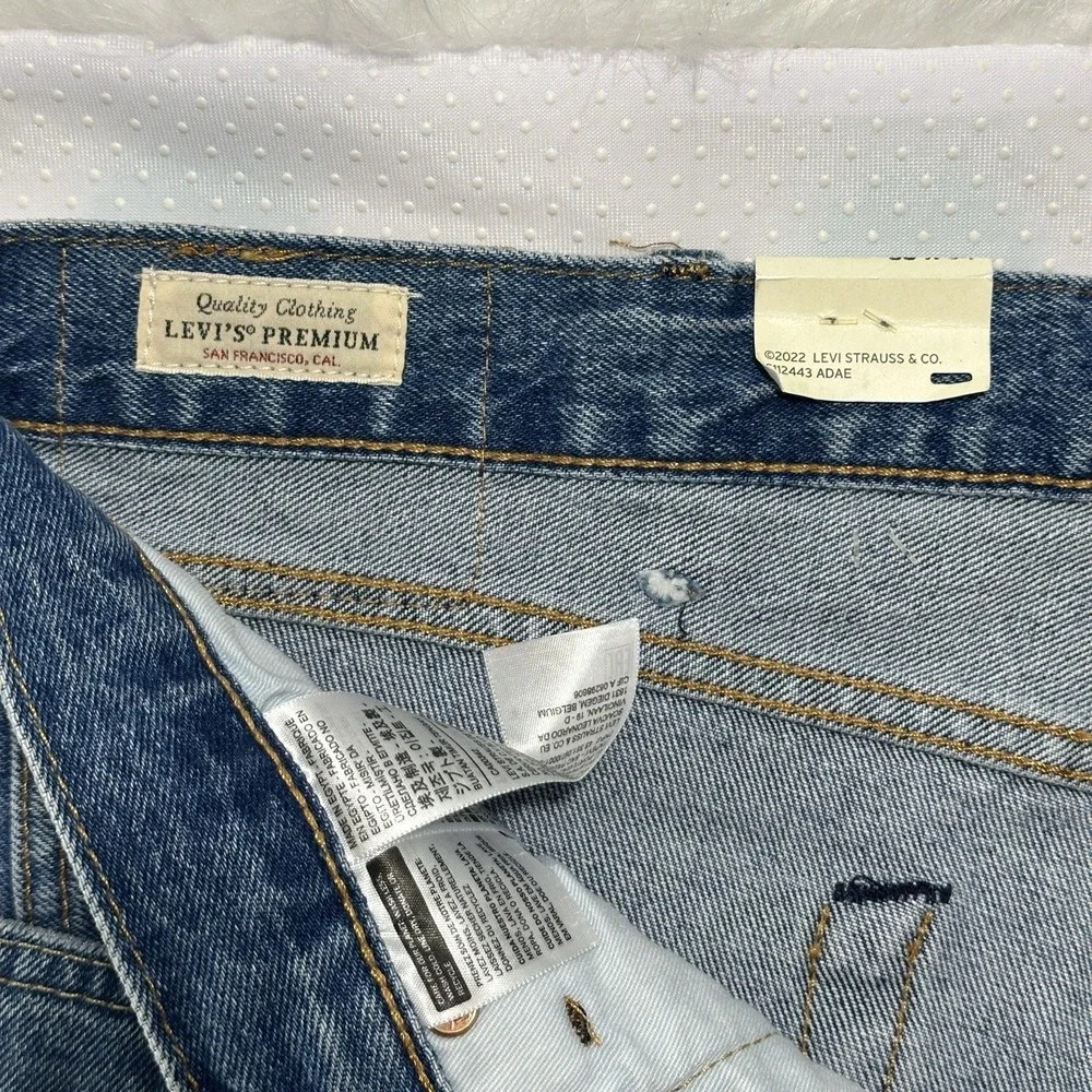 NWT Levi's Premium 501 '93 Straight Jeans Blue W\ Stretch‎ Men's Sz 38x34 RT$98
